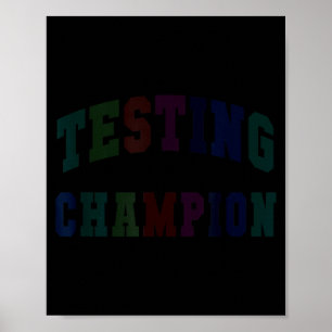 Affiche Champion de test mignon jour de test professeur br