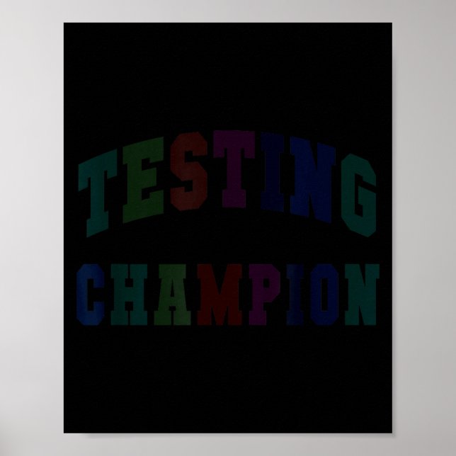 Affiche Champion de test mignon jour de test professeur br (Devant)