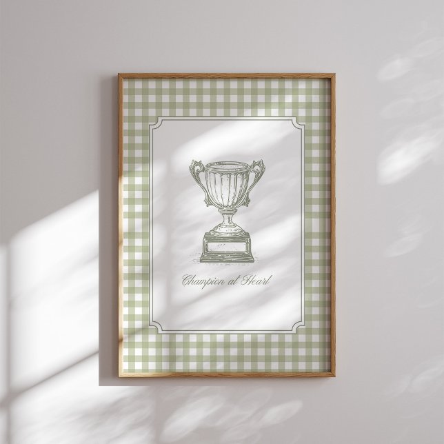 Affiche Champion du cœur, trophée rétro sur toile (Créateur téléchargé)