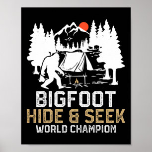 Affiche Champion du Monde de Cache-Cache de Bigfoot Drôle 