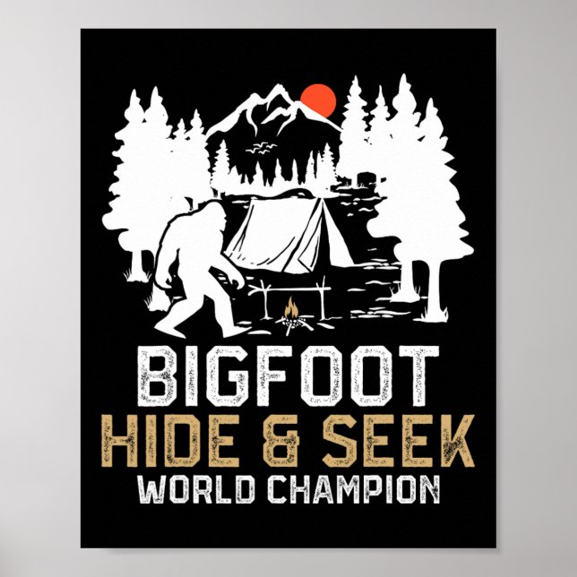 Affiche Champion du Monde de Cache-Cache de Bigfoot Drôle  (Devant)