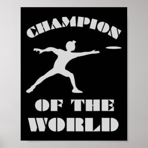Affiche Champion Du Monde. Disk Golf Frisbee Golf.