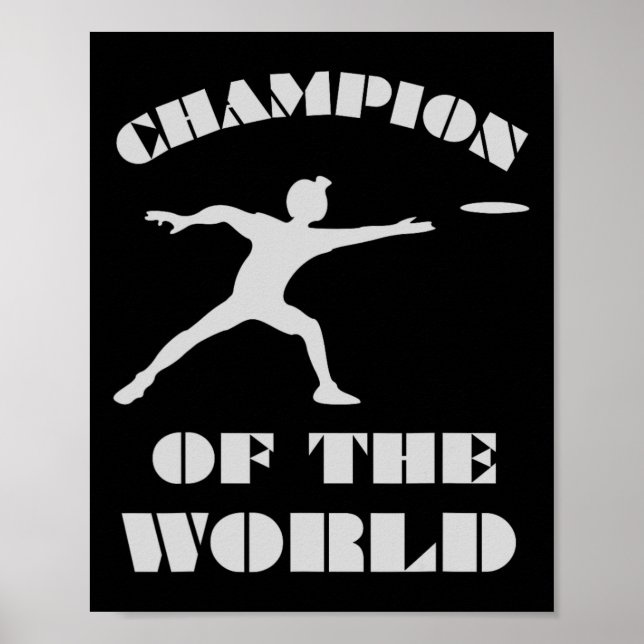 Affiche Champion Du Monde. Disk Golf Frisbee Golf. (Devant)