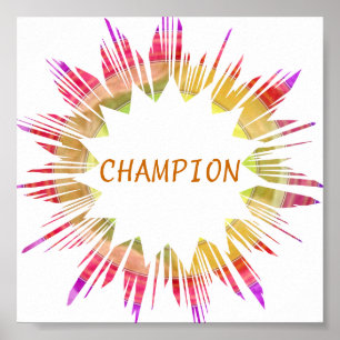 Affiche CHAMPION : Modifier le texte à votre propre place