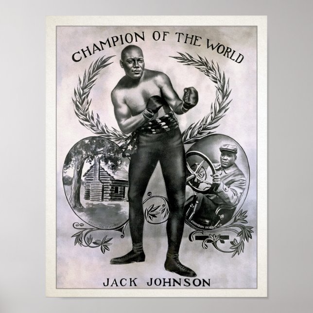 Affiche Champion vintage Jack Johnson (Devant)