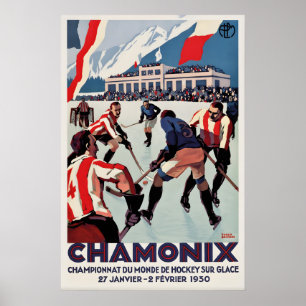 Affiche Championnat du monde de hockey sur glace de Chamon