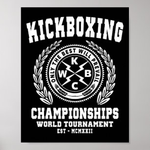 Affiche Championnats de kickboxing, T Shirt de kickboxing,