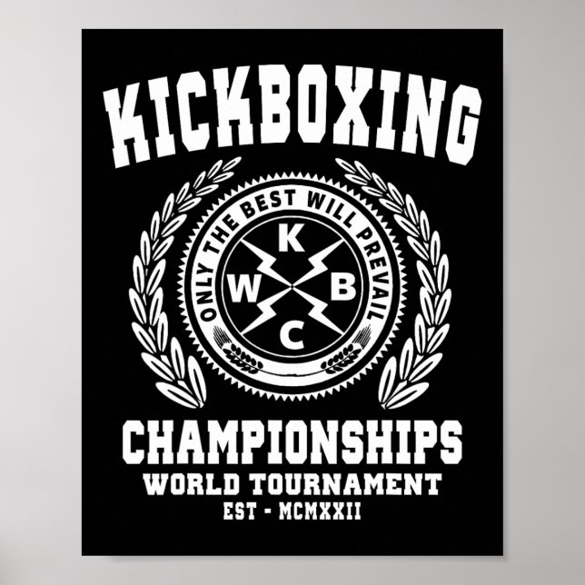 Affiche Championnats de kickboxing, T Shirt de kickboxing, (Devant)