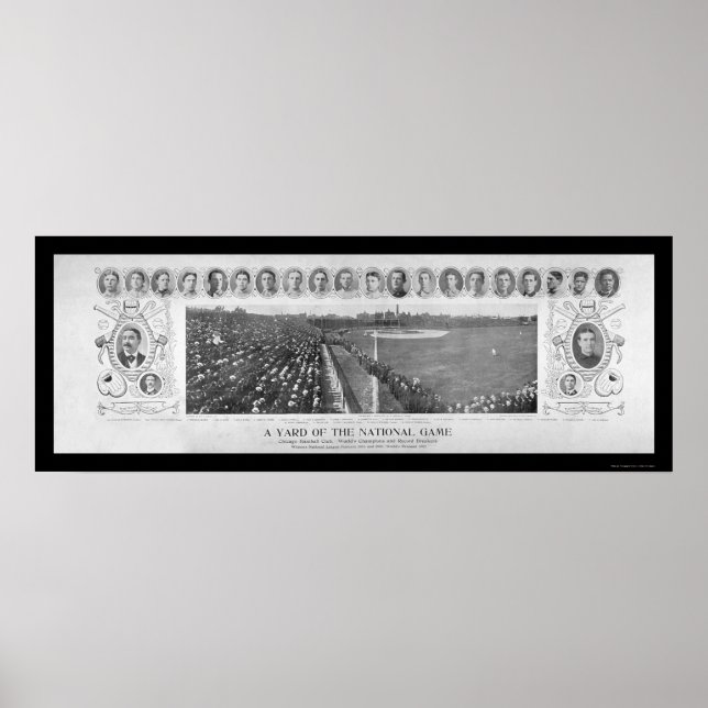 Affiche Champions de baseball Chicago Cubs Photo 1907 (Devant)