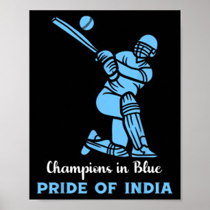 Affiche Champions en bleu fierté de l'Inde Pl de cricket i