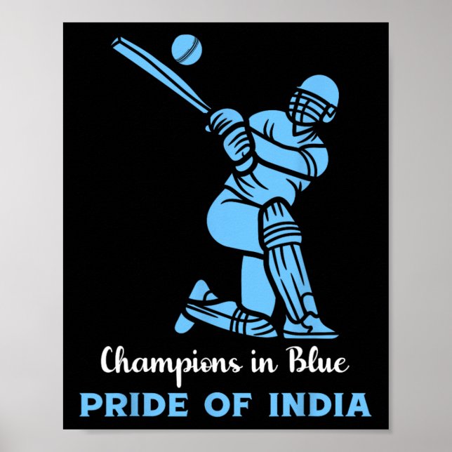 Affiche Champions en bleu fierté de l'Inde Pl de cricket i (Devant)