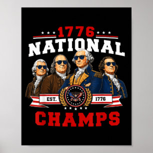 Affiche Champions nationaux de 1776 drôles patriotiques 25