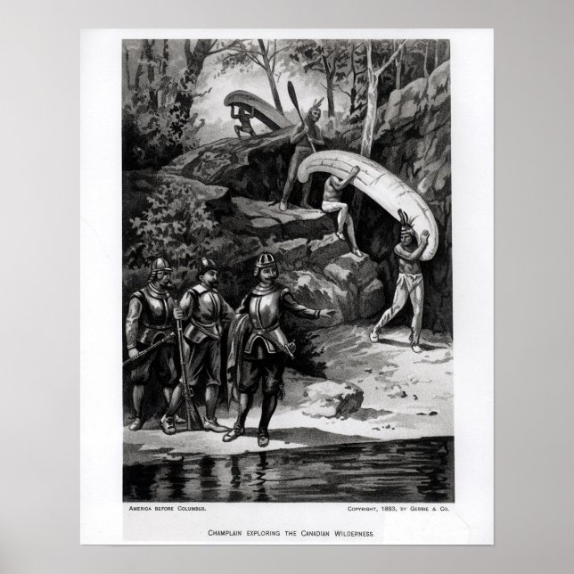 Affiche Champlain Exploration de la nature sauvage canadie (Devant)
