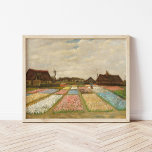 Affiche Champs de bulles | Vincent Van Gogh<br><div class="desc">Bulb Fields (1883) ou Flower Beds in Holland par l'artiste post-impressionniste néerlandais Vincent Van Gogh. L'oeuvre originale est une huile sur toile. Il s'agit de l'une des premières peintures paysagères de Van Gogh représentant une vue panoramique des champs de tulipes en fleurs. Utilisez les outils de conception pour ajouter du...</div>
