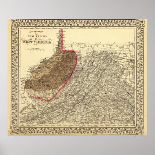 Affiche Champs de charbon en Virginie-Occidentale