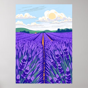 Affiche Champs de Lavande