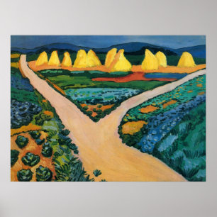 Affiche Champs de légumes par August Macke, Beaux-arts vin