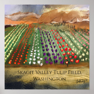 Affiche Champs de tulipes de la vallée Skagit de WA Rêve d
