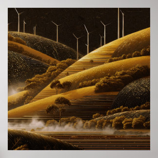 Affiche Champs de vent et de lumière