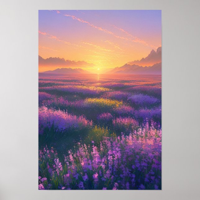 Affiche Champs de violet et d'or (Devant)