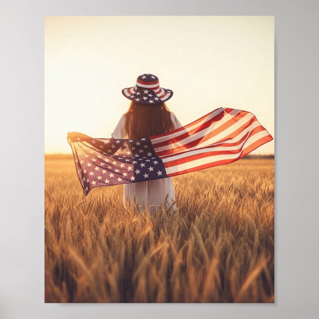 Affiche Champs d'or de la liberté – 4 juillet Art (Devant)
