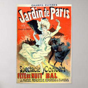 Affiche Champs Elysées Jardin De Paris Annonce Vintage