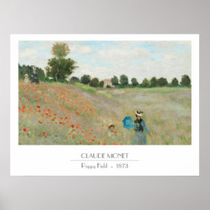 Affiche Champs Monet Poppie