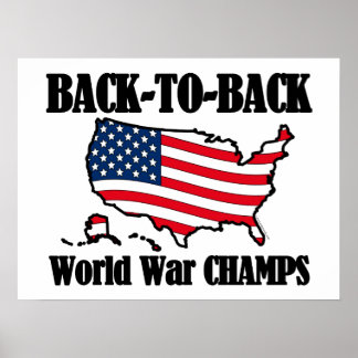 Affiche Champs WW Back-To-Back, États-Unis
