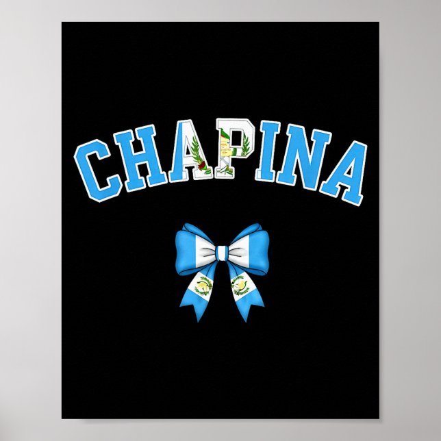 Affiche Chana Guatemalan Women Coquette Bow Guatemala Flag (Devant)