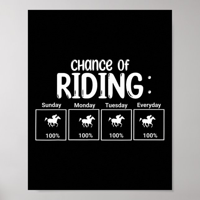 Affiche Chance D'Équitation Drôle (Devant)