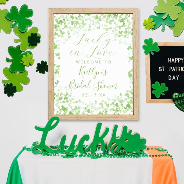 Affiche Chanceux en amour Fête de la Saint-Patrick Enterre (Créateur téléchargé)