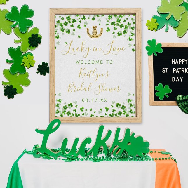 Affiche Chanceux en amour Fête de la Saint-Patrick Enterre (Créateur téléchargé)