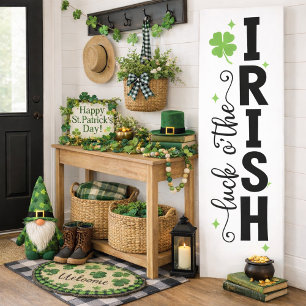 Affiche Chanceux Irlandais Enseigne Shamrock Verticale