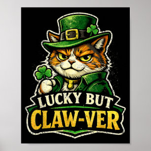 Affiche Chanceux Mais Drôle Leprechaun de la Fête de la Sa