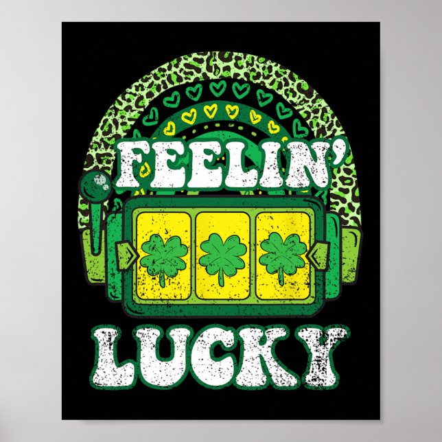 Affiche Chanceux Saint-Patrick Trèfle à 4 Feuilles (Devant)