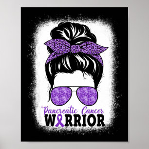 Affiche Chancréatique Cancer Guerrier Messy Bun Cheveux Le