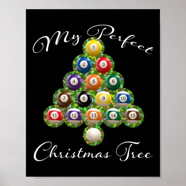 Affiche Chandail de Noël Arbre Billard laide Noël (Devant)