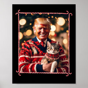 Affiche Chandail de Noël drôle Trump pour les Amoureux de 