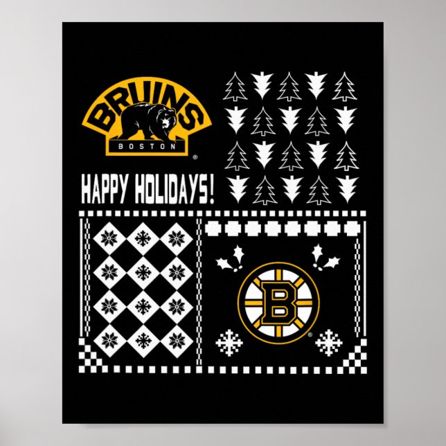 Affiche Chandail de Noël moche de Boston Bruins (Devant)