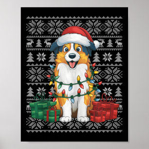Affiche Chandail de Noël style laide Chien de Berger Austr