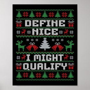 Affiche Chandail moche de Noël amusant - Définir Nice