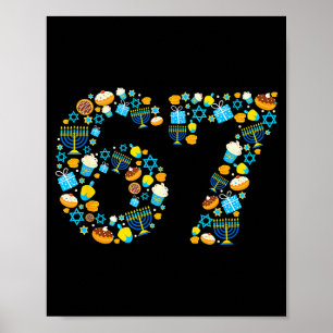 Affiche Chandelier de Hanoukka Dreidel 67 Hanoukka Festif