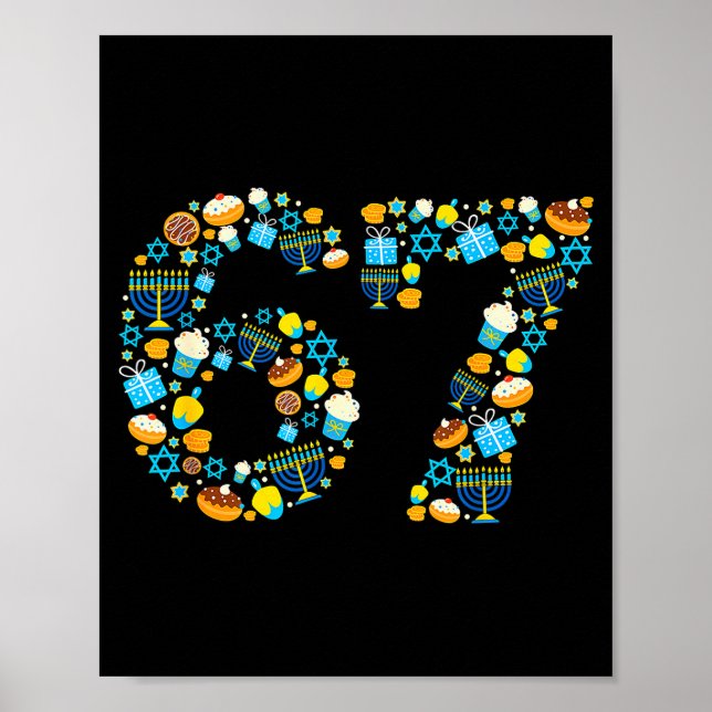 Affiche Chandelier de Hanoukka Dreidel 67 Hanoukka Festif  (Devant)
