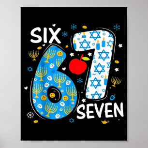 Affiche Chandelier de Hanukkah Dreidel 67 Six Chanukah Fes