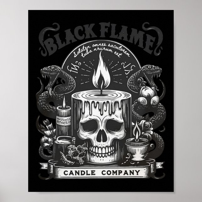 Affiche Chandelle Black Flame Company Halloween Skullcap S (Devant)