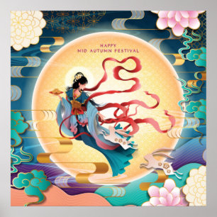 Affiche Chang'e sur la Lune Fête de la mi-automne