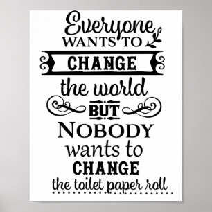 Affiche Changement de papier toilette de salle de bain asp