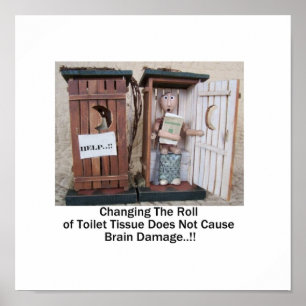 Affiche Changer le rouleau de tissu de toilettes