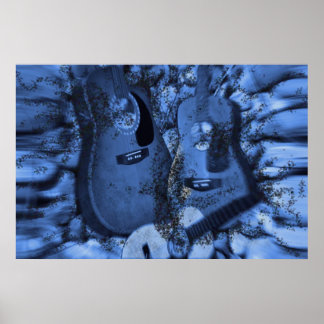 Affiche Changer les guitares rocheuses dans les profondeur