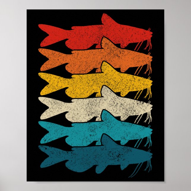 Affiche Channel Catfish Vintage Fish Catfish Fishing  (Devant)